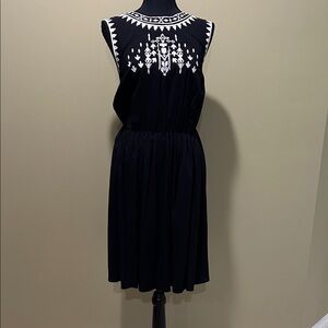 Lightly worn! Torrid Black and White Embroidered Dress